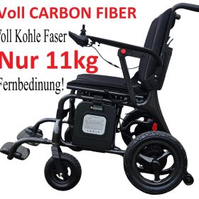 Elektrorollstuhl 11kg Carbon Fiber Ultra Lightweight Faltbarer Premium Rollstuhl mit Fernbedinung